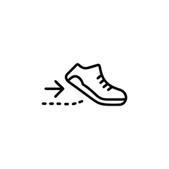 Minimal Line Icon of a Shoe Leaving Footprints Representing Journey Vector illustration