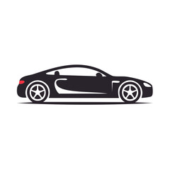 Sleek black car vector illustration for automotive marketing visuals design