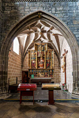 Obraz premium Interior of the Cathedral of Saint Peter in Jaca, Huesca province, Aragon in Spain.