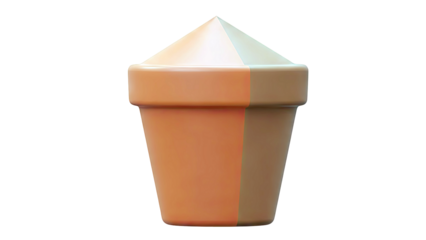 Terracotta Flower Pot with Dual Color Split