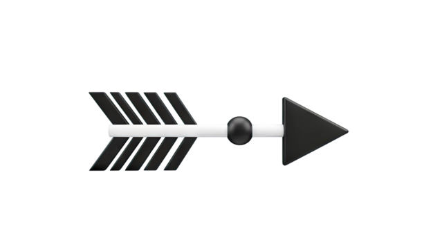 Stylized Black and White Arrow Icon - Powered by Adobe