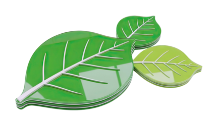 Stylized Green Leaf Forms