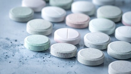 Pastel-Colored Lozenges - A Close-Up View of Soothing Throat Relief.
