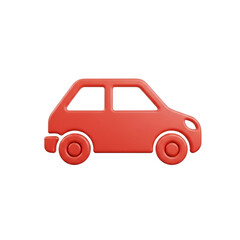 A red toy car on transparent background