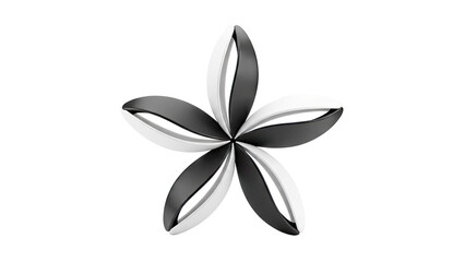 Abstract Starfish or Flower Shape in Black and White