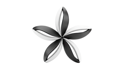 Abstract Starfish or Flower Shape in Black and White