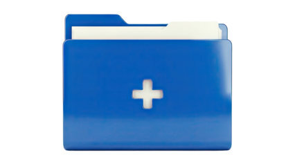 Blue Folder with Plus Symbol