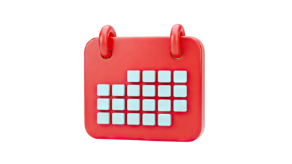 3D Red Calendar Icon