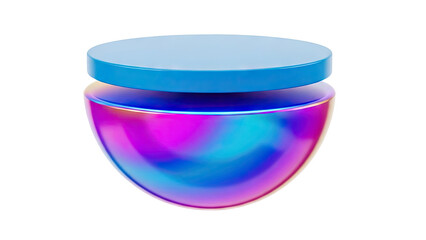 Iridescent Cream Jar with Blue Lid