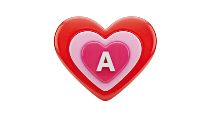 Layered Hearts with Letter A