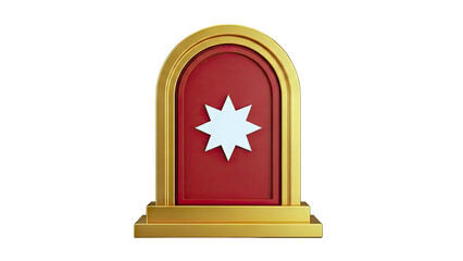 Golden Archway with Red Panel and White Star Emblem