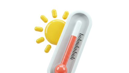 Sun and Thermometer Icon