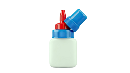White Glue Bottle with Red and Blue Cap