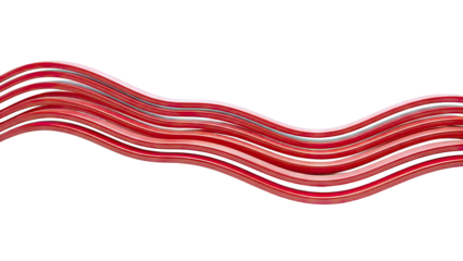 Red Wavy Lines on White Background