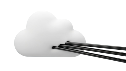 White Cloud Symbol with Black Cables