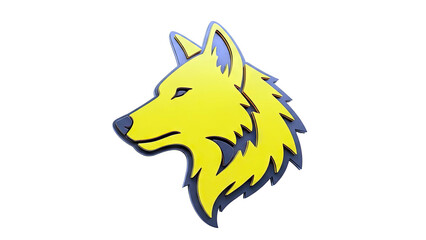 Yellow Wolf Head Emblem