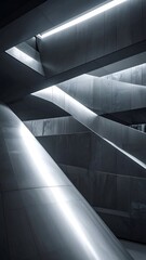 Modern architectural interior with sleek lines and bright illumination