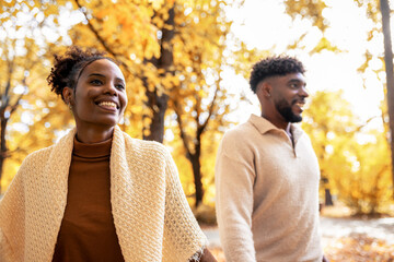  Couple Holding Hands in Autumn Park