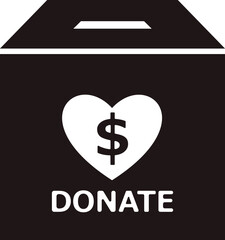 募金箱　黒　アイコン