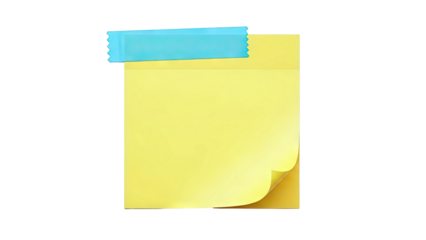 Yellow sticky note with teal tape