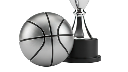 Silver Basketball and Trophy