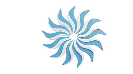 Swirling Blue and White Abstract Design