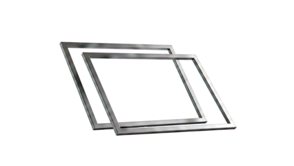 Two Overlapping Black Square Frames on White Background