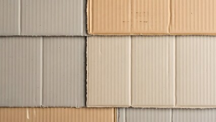 Recycled corrugated cardboard texture background. Eco-friendly packaging material pattern in natural tones.
