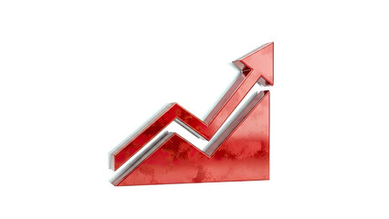 3D Red Upward Trending Arrow Graph