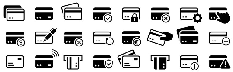 Obraz premium Credit Card Icons. Payment symbol. Editable stroke. Vector illustration