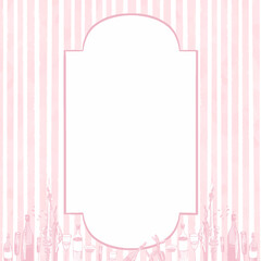 Card with bottles and wine glasses.