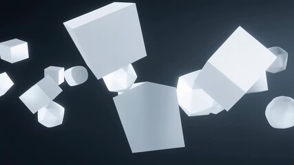 Abstract 3D geometric shapes floating in space. Represents creativity, innovation, and modern design concepts - Powered by Adobe