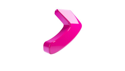 Glossy, magenta-colored arrow pointing right, set against a black backdrop