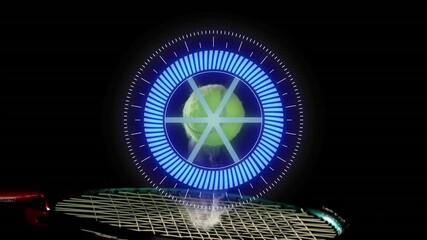 Animation of scope scanning over tennis racket - Powered by Adobe