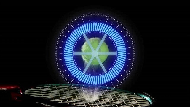 Animation of scope scanning over tennis racket