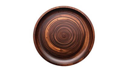 Overhead shot of a circular wooden bowl with rich, organic grain
