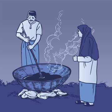 hari raya aidilfitri malay cooking rendang dodol outdoor gathering kampung