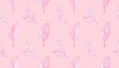Delicate Pink Feather Pattern - A Soft and Dreamy Design.