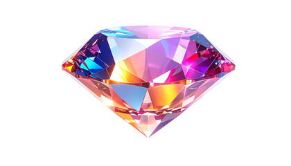 A brilliant, faceted gemstone reflecting vibrant, colorful light