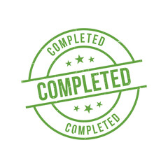 Completed Stamp, Completed Grunge Round Sign