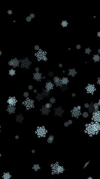 水彩風　ふわふわな雪中心から外へ[4K-背景透過]縦 Winter Snowflake Series:Watercolor style fluffy snow from the center outwards[with Alpha Channel / Transparent Background]4K