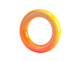 Gradient ring with orange, yellow and red hues, against a black backdrop