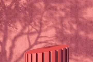 Warm minimal podium with soft shadows