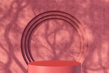 Warm minimal podium with soft shadows