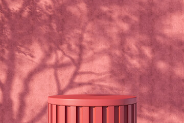 Warm minimal podium with soft shadows