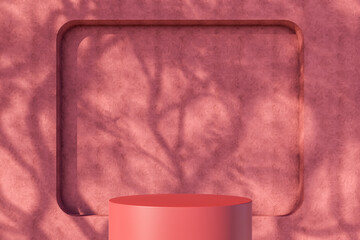 Warm minimal podium with soft shadows