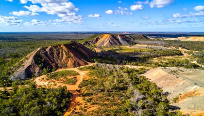 Aerial View of the Ochre Pits in Western Australia.
