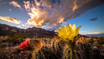 Desert Bloom - Vibrant Cactus Flowers in the Arizona Landscape.