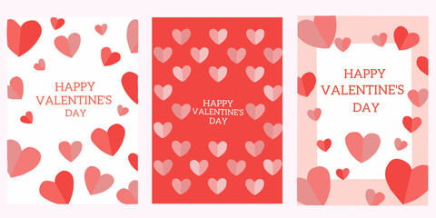 Love cover background set vector illustration. Happy Valentines Day