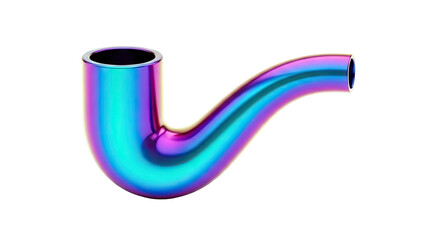 Iridescent Pipe on White Background